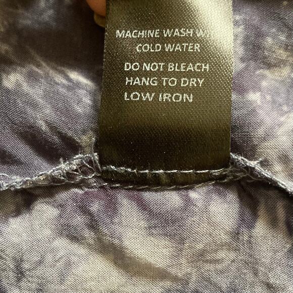 Olivaceous blue tie dye blouse, ladies medium relaxed fit long sleeve pullover - Picture 9 of 11